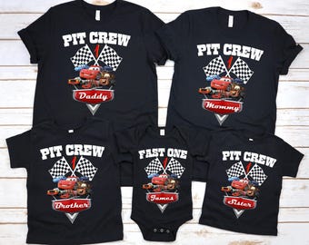 Pit Crew McQueen Shirt, Custom Disney Cars Birthday Shirt, Lightning McQueen Birthday Kid Shirt, Cars Family Birthday Shirts, Fast Two Shirt