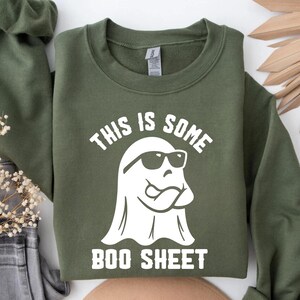 Funny Halloween Ghost Sweatshirt, Spooky Boo Crewneck