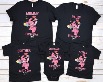 Custom Stitch Birthday Family Shirts, Disney Lilo Shirt