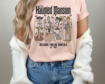 Vintage Disney Halloween Haunted Mansion Tee, Mickey and Friends