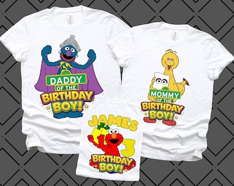 Sesame Street Birthday Family Custom Shirt, Character Birthday Family matching Shirts, Sesame Family Birthday Shirt,Personalized Toddler tee