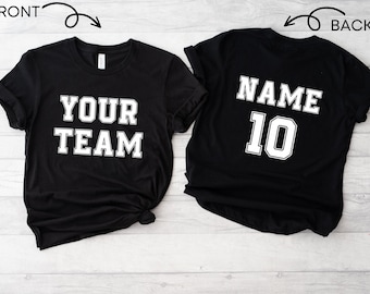 Customizable Team Sports Shirt: Personalized Name & Number Tee