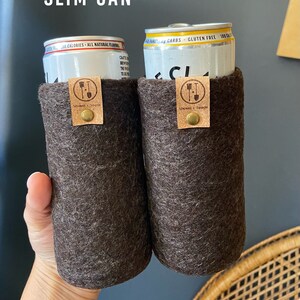 Guy Gifts, 7th Anniversary Wool Gift for Men, Present for Husband, Fathers Day Beer Gifts, Bottle Sleeve, Tallboy Can Cover 16 oz image 5