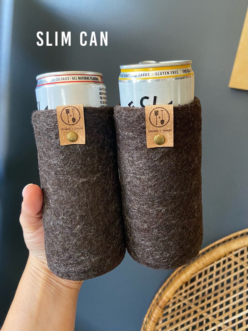 Guy Gifts, 7th Anniversary Wool Gift for Men, Present for Husband, Fathers Day Beer Gifts, Bottle Sleeve, Tallboy Can Cover 16 oz image 5