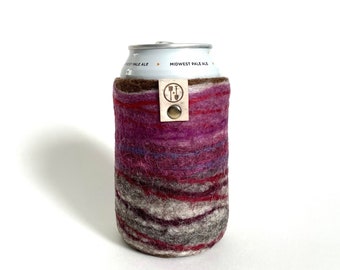 Can Coolers, Eco Friendly Gifts, Wool Gift for Her, 7th Anniversary Gift for Wife, Sustainably Made Felt Beer Sweater