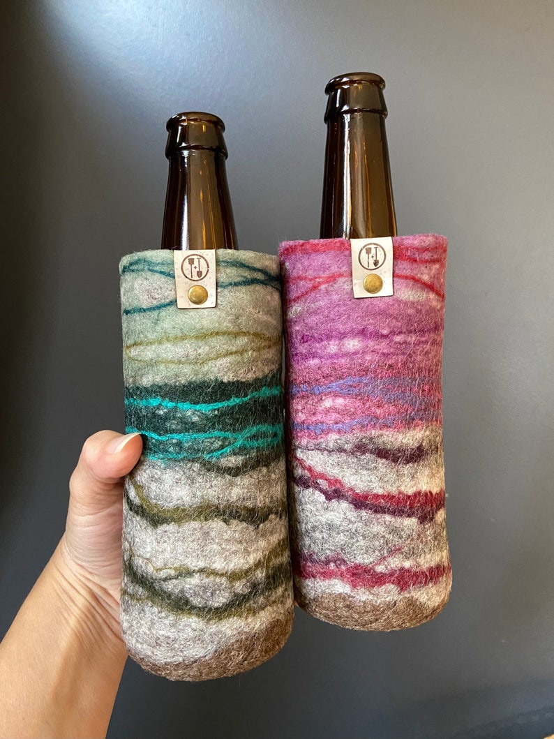Birthday Gifts for Him, Guy Gifts 7th Anniversary, Wool Anniversary Gifts for Men, Sustainable Gifts, Beer Sweater, Wool Bottle Sleeve image 3
