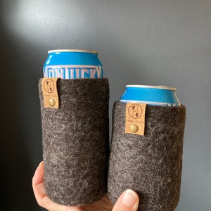 Guy Gifts, 7th Anniversary Wool Gift for Men, Present for Husband, Fathers Day Beer Gifts, Bottle Sleeve, Tallboy Can Cover 16 oz image 2