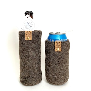 Guy Gifts, 7th Anniversary Wool Gift for Men, Present for Husband, Fathers Day Beer Gifts, Bottle Sleeve, Tallboy Can Cover 16 oz image 10