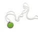 Tiny Charm Necklace - Small Green Enamel Pendant with Delicate Sterling Silver Chain - Jewelry Gift for Women