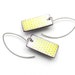 White Rectangle Earrings with Yellow Ombre Polka Dots - Enamel on Copper with Sterling Silver Earwires