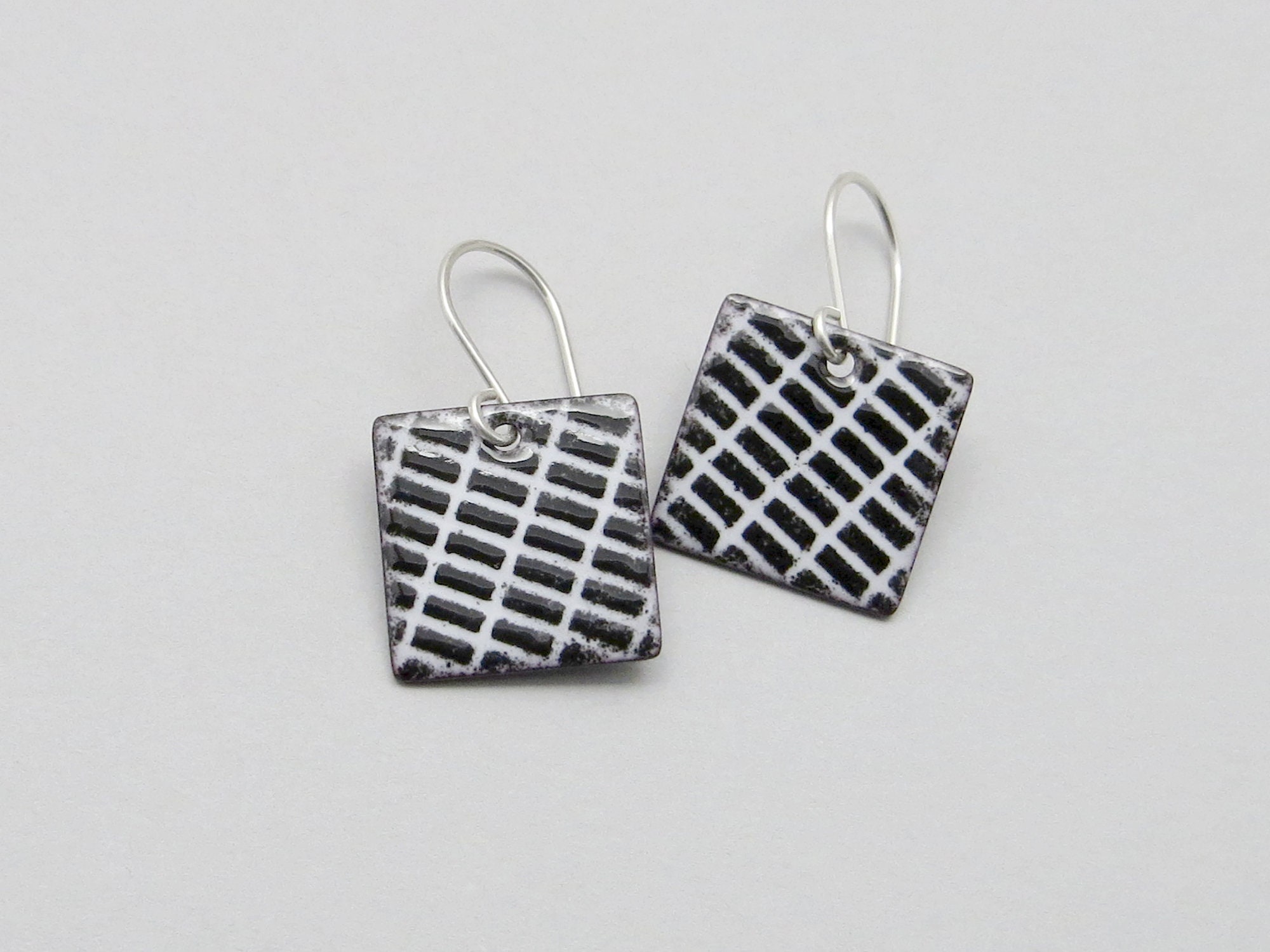 White Square Earrings