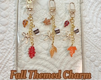 Fall Kindle Charm Chain: Bookish Leaves & Coffee Cup