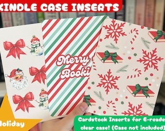 Holiday Kindle Inserts/ Book Lovers/ E-reader/ bookish/ card stock/ books/ 11th generation/ Christmas / Book gift/ kindle gift