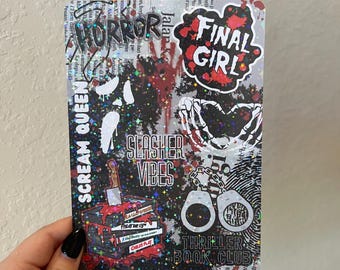 Thriller Book Club Kindle-inzetstuk/ boekenliefhebbers/ e-reader/ leesgrage/ kaartmateriaal/ boeken/ Scream Queen / boekcadeau/ kindle-cadeau /horror-inzetstuk
