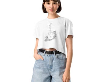 Yoni Wild Woman Tee (women's crop top; crop tops; gifts for her; goddess; divine feminine; feminist art; wild woman art; naked lady; woman)
