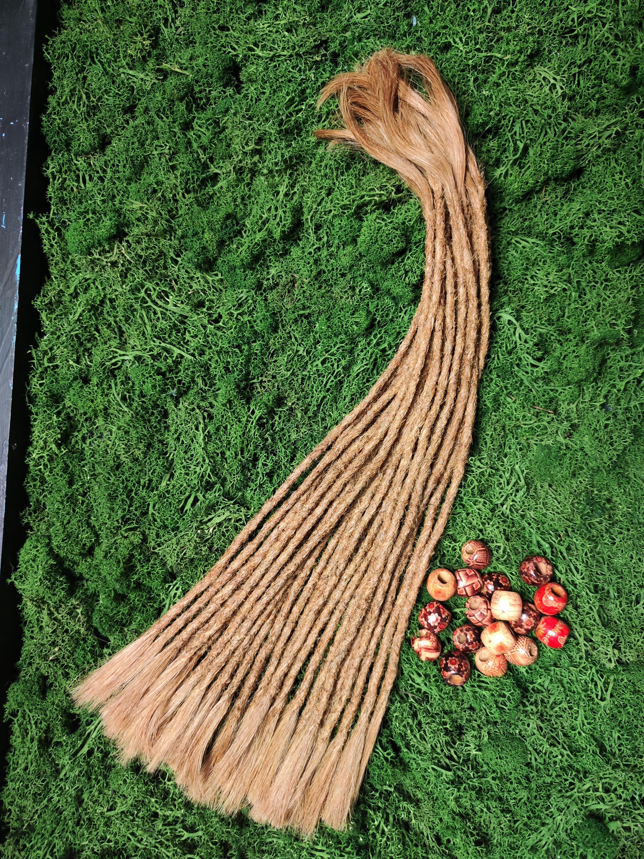 10 Pieces Dreadlock Dread Extensions Color Light Brown Real Hair Length ...