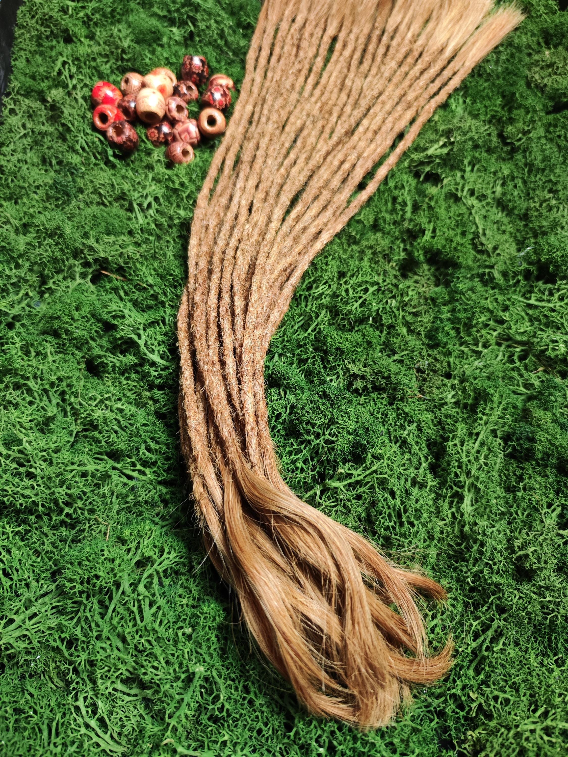 10 Pieces Dreadlock Dread Extensions Color Light Brown Real Hair Length ...