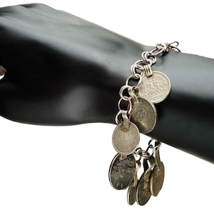Vintage Kuchi Tribe Silver Coin Bracelet