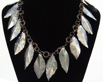 Silvery Leaves Necklace