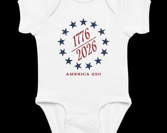 Body para bebé America 250 / Body de bebé con estrellas vintage americanas