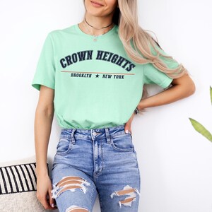 Crown Heights T Shirt - Nyc Varsity Style Yellow Print Crown Heights T Shirt - Nyc Varsity Style Yellow Print