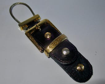 VERSACE GIANNI ストラップ VERSACE GIANNI 1992 Hood Fur Leather Black Collection Bondage Fw スマホアクセサリー