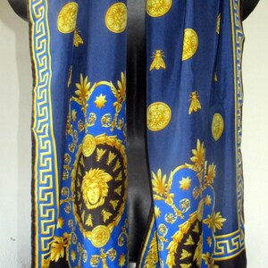 Gianni Versace Medusa Head Bumble Bee Full Length Silk Scarf. Rare Vintage 1990s.Never Worn. In Perfect Condition.