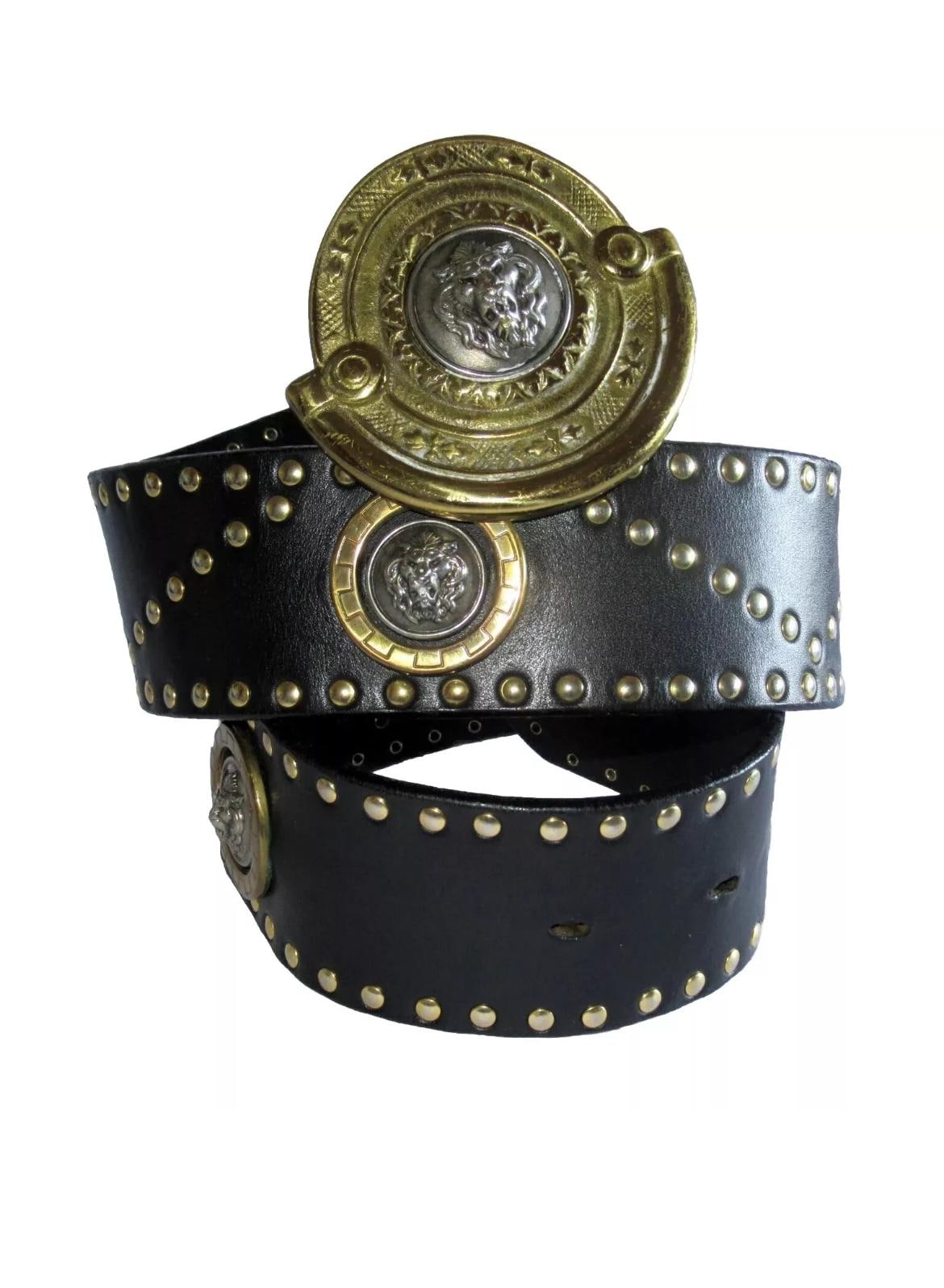 Versace ヴェルサーチ y2k レザーベルトarchive vintageΩ