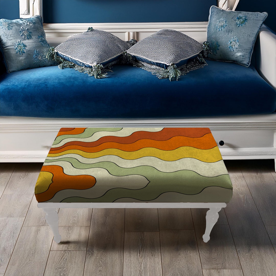 Boho Rainbow Storage Bench, Rainbow Shoe Bench, Upholstered Front Bed ...