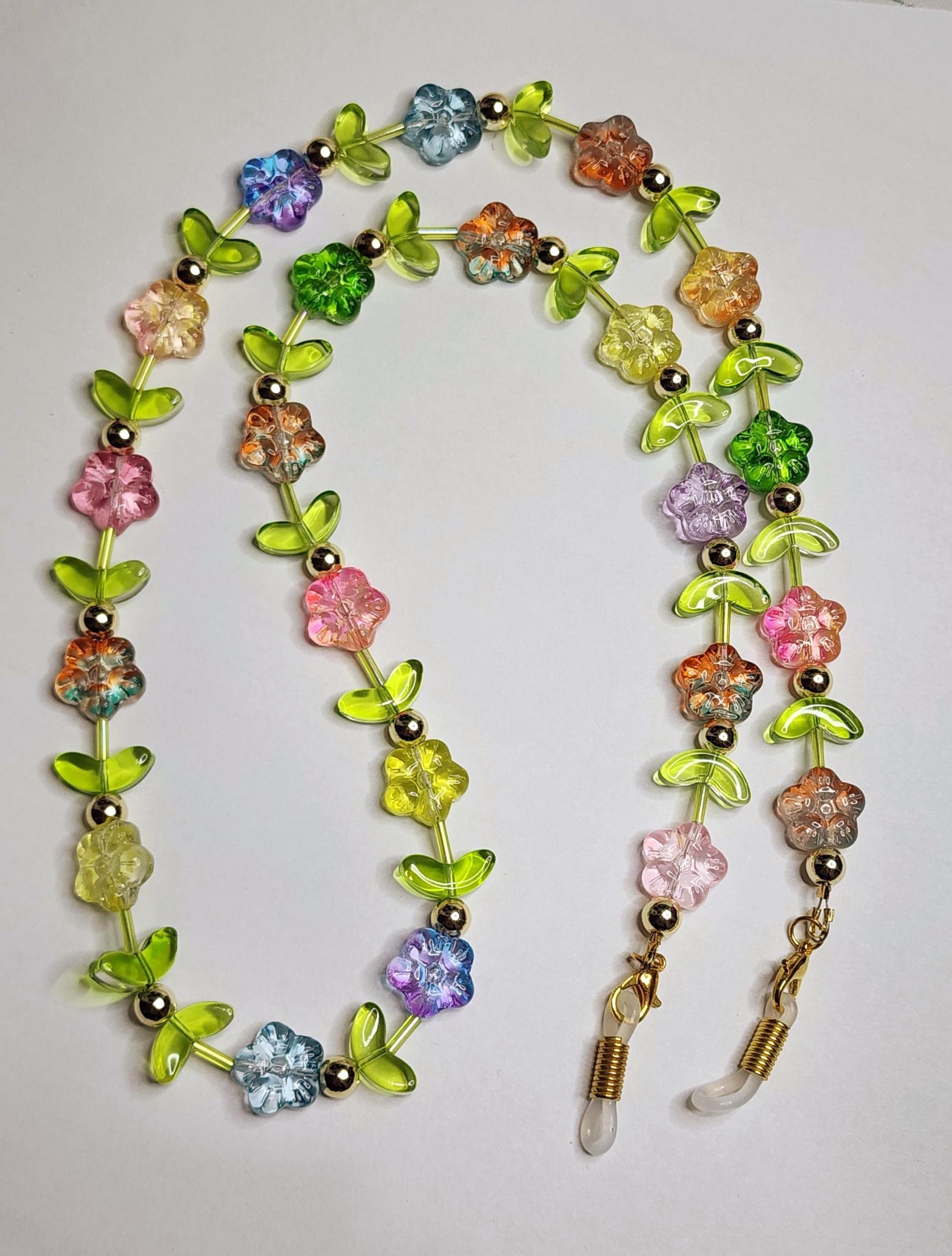 Flower Child Eyeglass Chain: Gold or Stainless Steel options for Sunglass Holder