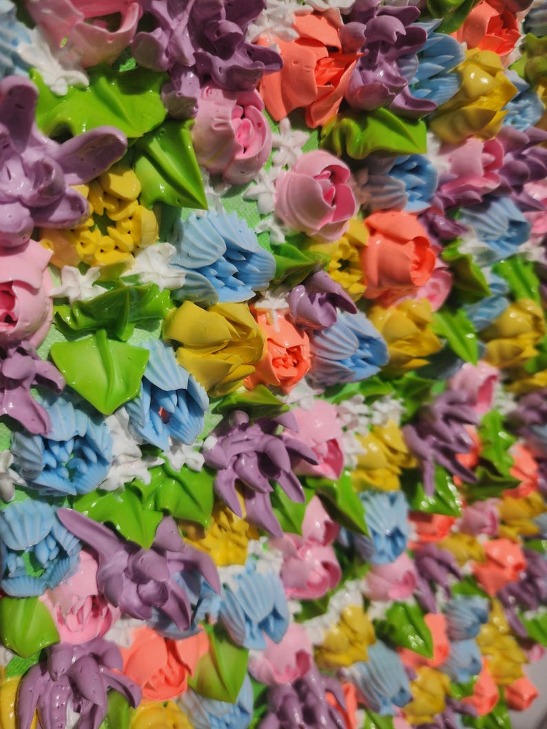 The Smell of Spring (Framed): Pastel 3D Flower Painting, Floral 3D Wall Art, Garden Theme Home Decor, Office Artwork image 14