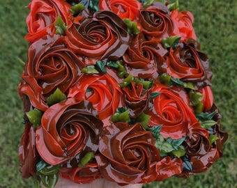Rubious Roses (Canvas): Textured Rose Wall Art available in Various Colors