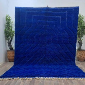 Moroccan rug blue ,Berber rug ,Custom Moroccan rug ,Beni ourain rug ,Handmade rug ,Abstract Wool rug ,blue rug ,moroccan blue rug