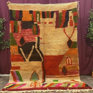 Authentic Moroccan rug, Berber carpet, Genuine Wool rug, Handmade rug, Beni ourain style,Area rug, Teppich moroccan