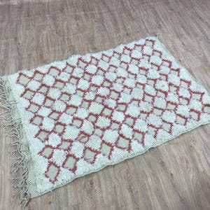 AMAZING MOROCCAN ORANGE Rug - Custom Beni Ourain Handmade Morrocan Rug, Authentic Berber Rug, Bespoke Bohemian Style Rug