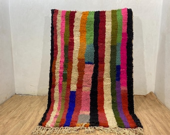 Amazing Multicolored Rug - Custom Fabulous Boujaad Rug - Beni Ourain Rug - Handmade Rug - Moroccan Berber Rug - Traditional Moroccan Carpet
