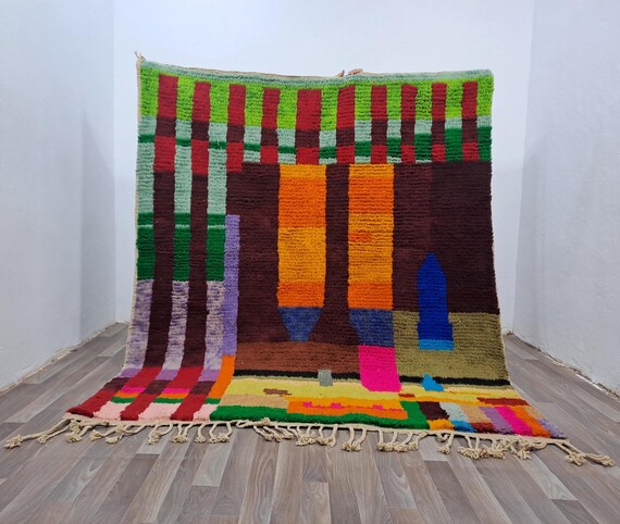 UNIQUE Colorful Moroccan Rug ,Original Multicolor Rug, custom colorful rug, Bohemian Style Multicolor Rug For Living Room ,Custom Carpet 6x8