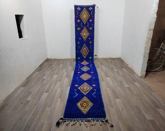 MOROCCAN RUNNER RUG-Beni Ourain Runner- Handmade Wool Runner Rug- Moroccan Runner- Hallway Runner Rug, Custom Moroccan Runner-Berber Runner.