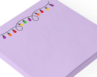 Bloc-notes guirlande lumineuse, Notes adhésives des Fêtes, Bloc-notes festif, Cadeau de papeterie de Noël, Fournitures de bureau d'hiver