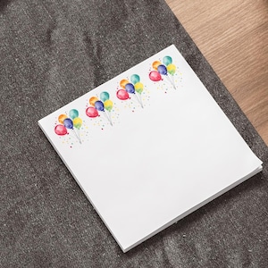 Note Pad, Fun Balloons Design - Post-it® Sticky Notes, Memo Pad, Stationery Set, Office Supplies, School Accessories