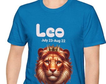 Leo Zodiac Cat T-Shirt | Astrology Shirt, Leo Gift, Birthday Gift, Astrology Apparel, Unisex Horoscope Tee, July 23-Aug 22
