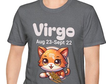 Virgo Zodiac Cat Unisex T-Shirt, Horoscope Tee, Astrology Shirt, Kitty Lover Gift, Constellation Top