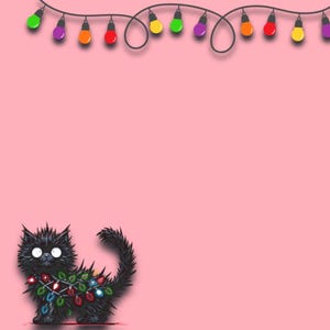 Christmas Cat Post-it Note Pad - Cute Kitty Holiday Sticky Notes, Stocking Stuffer, Office Gift, Stationery Supplies, Cat Lover Present