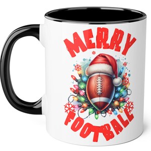 Football Mug, Merry Football Coffee Cup, Sports Fan Gift, Soccer Mug, Christmas Football Gift, Coach Gift
