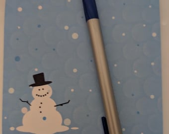 Winter Snowman Note Pad, Cute Post-it® Notepad for Christmas, Holiday Sticky Memo Pad, Christmas Office Stationery, Stocking Stuffer Gift