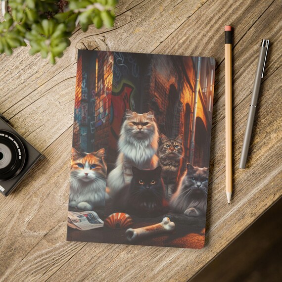 Cool Alley Cats Softcover Journal - Cat Lover Blank Diary Notebook, Sketchbook, Writing Journal, Travel Journal, Gift for Writers