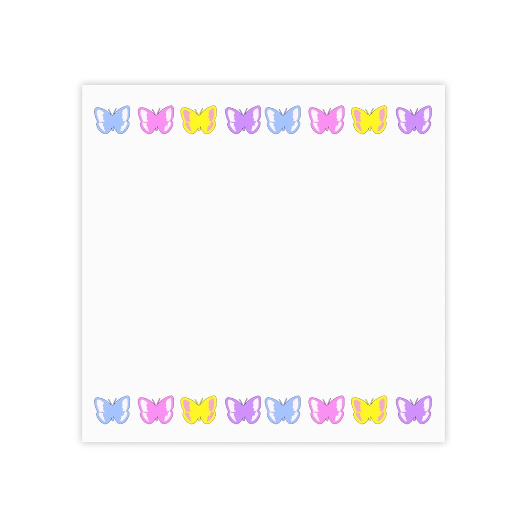 Colorful Butterfly Border Post-it Note Pads | Cute Stationery, Sticky ...