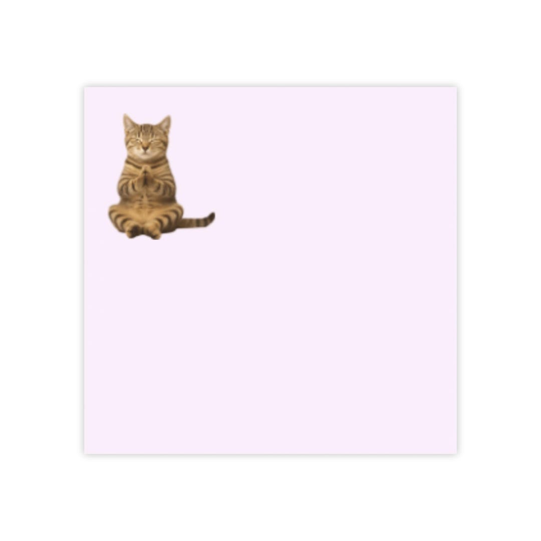 Zen Cat Post-it Notes | Pink Sticky Note Pad, Cute Cat Corner Design - Etsy