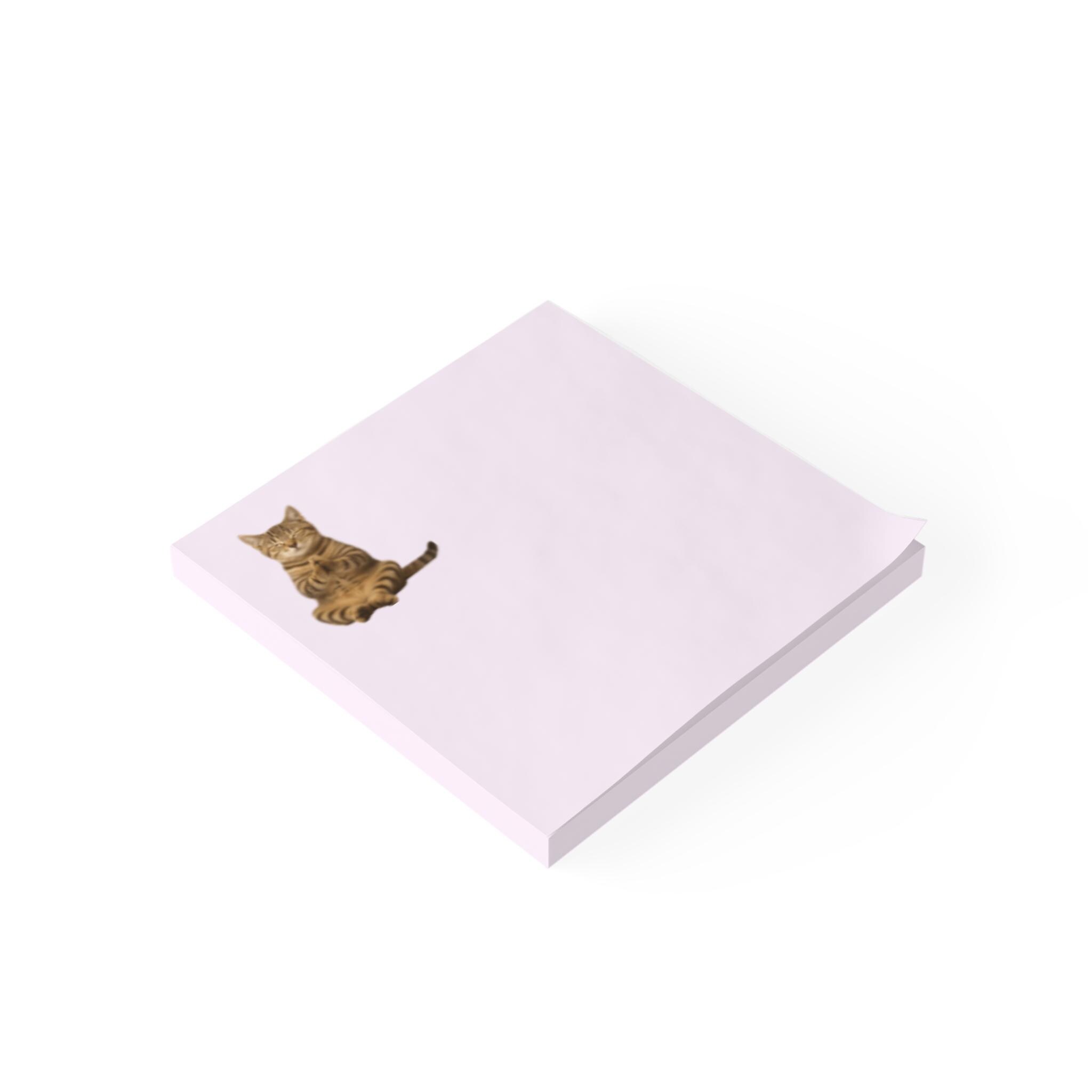 Zen Cat Post-it Notes | Pink Sticky Note Pad, Cute Cat Corner Design - Etsy
