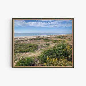 Paisaje costero imprimible, decoración de pared de océano de verano, descarga instantánea
